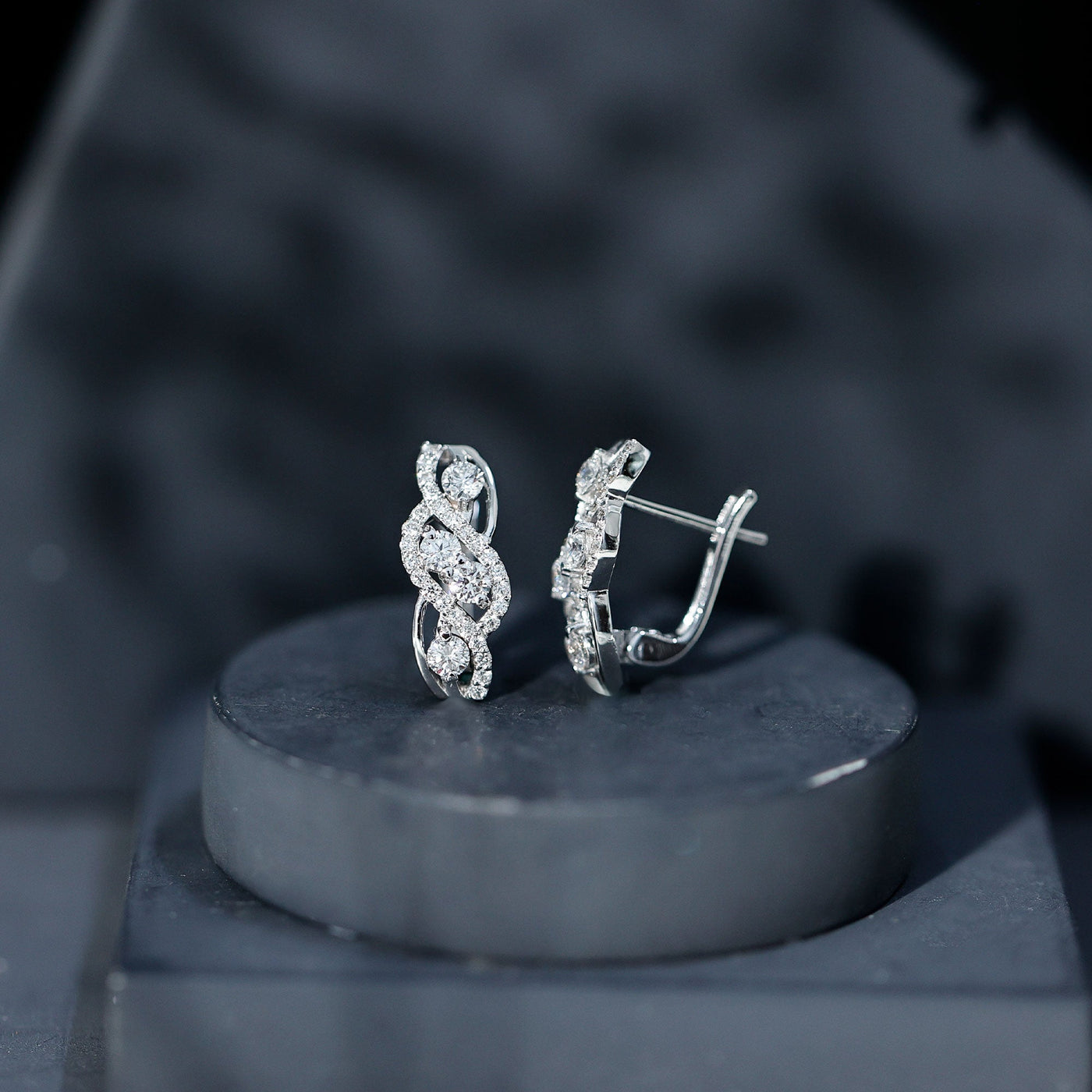 Lab Grown Diamond Infinity Earrings For Women Rosec Jewels