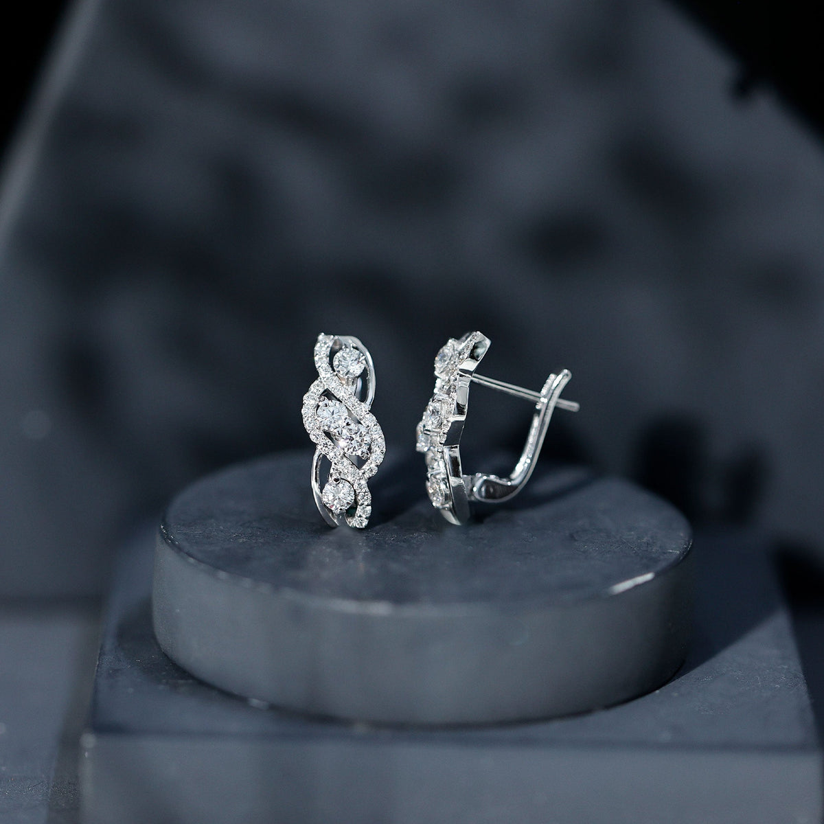 Lab Grown Diamond Infinity Earrings For Women Rosec Jewels