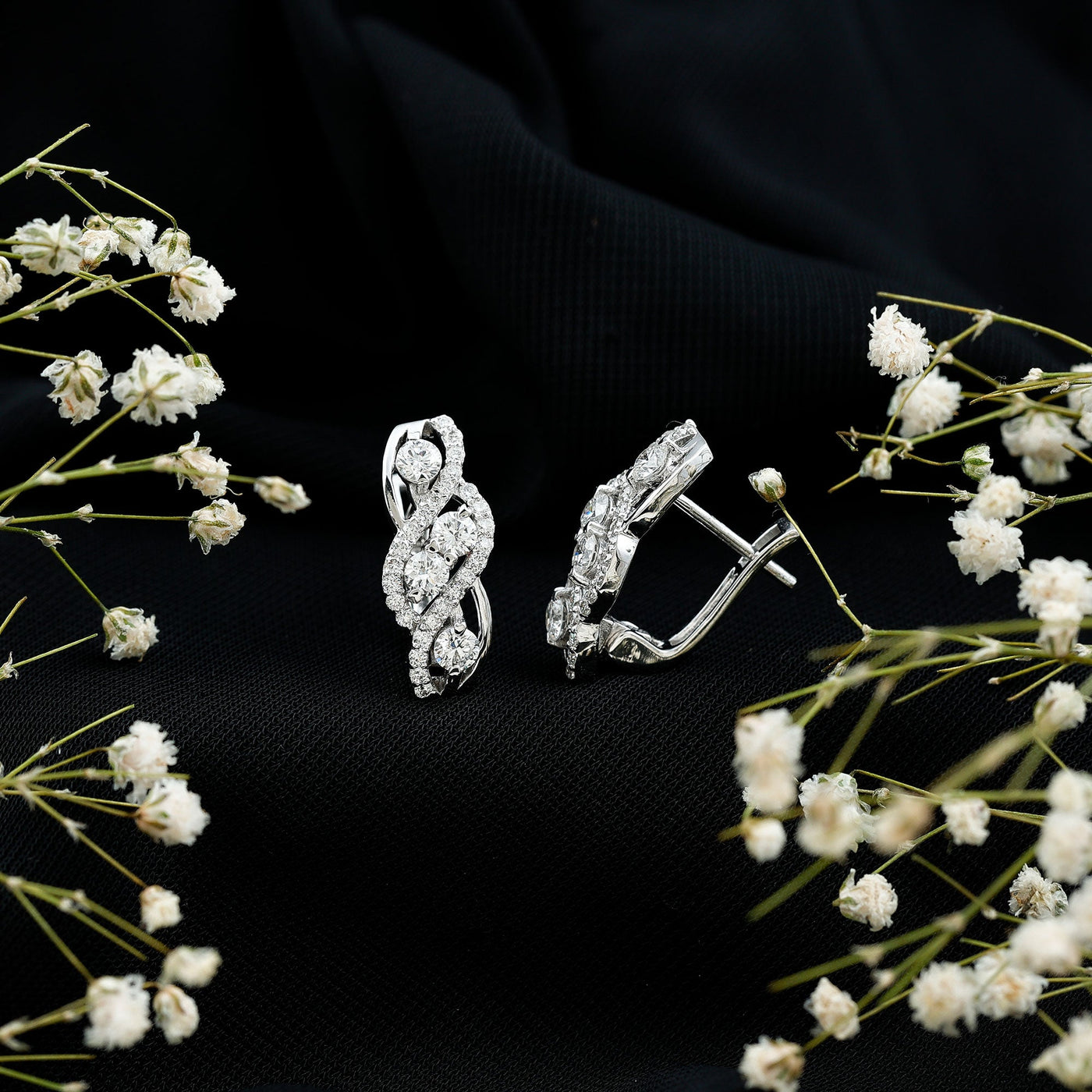 Lab Grown Diamond Infinity Earrings For Women Rosec Jewels