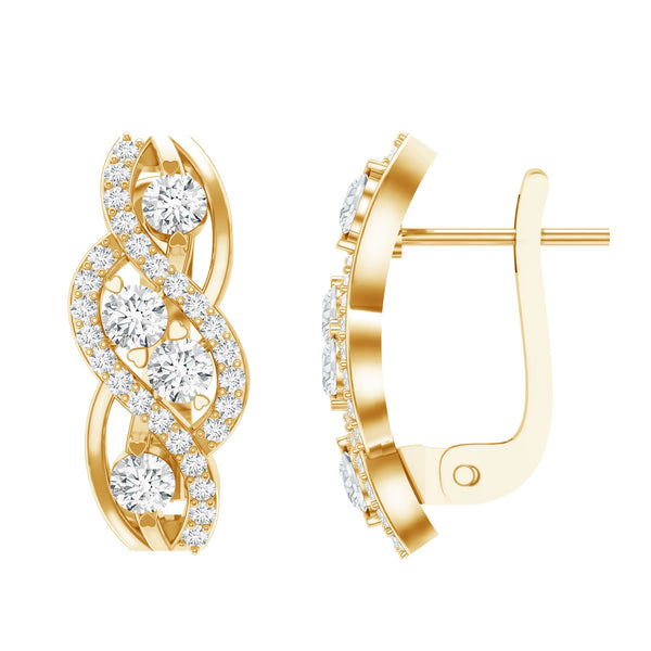 Lab Grown Diamond Infinity Earrings For Women Rosec Jewels