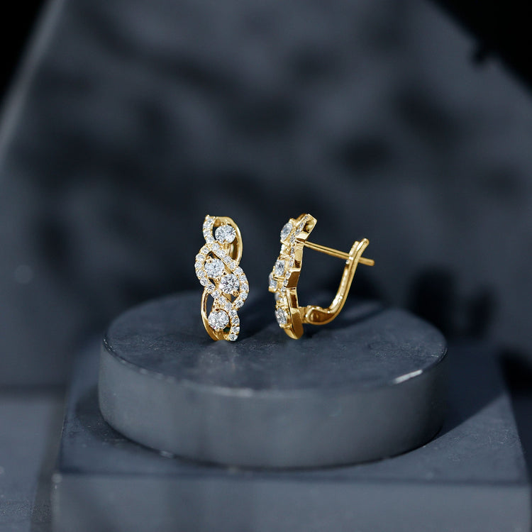 Lab Grown Diamond Infinity Earrings For Women Rosec Jewels