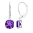 Natural 4.2 Carat Cushion Cut Amethyst Drop Earrings with Lever Back Rosec Jewels