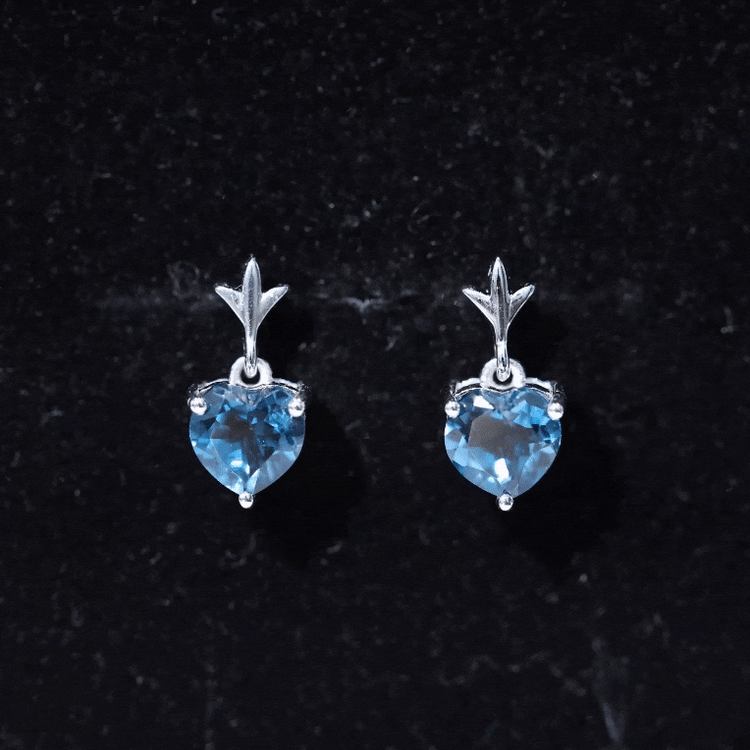 4 Carat London Blue Topaz Heart Drop Earrings for Women Rosec Jewels