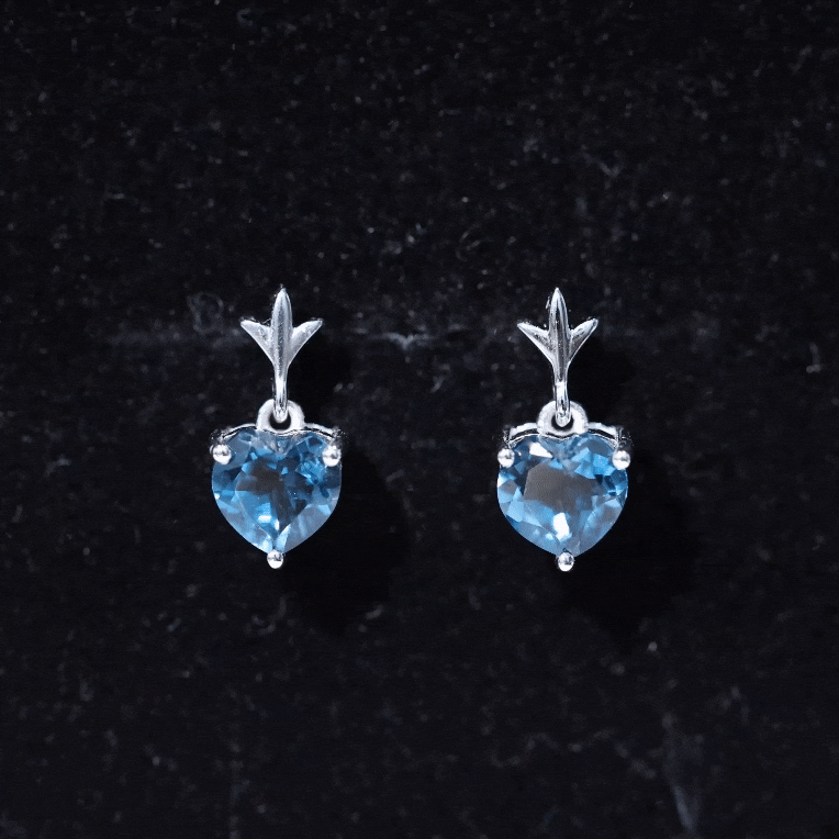 4 Carat London Blue Topaz Heart Drop Earrings for Women Rosec Jewels