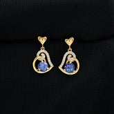 1 Carat Tanzanite and Diamond Heart Drop Earrings Rosec Jewels