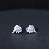 Heart Shape Moissanite Stud Earrings with Screw Back Rosec Jewels