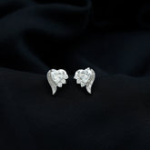 Heart Shape Moissanite Stud Earrings with Screw Back Rosec Jewels