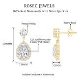 1.5 Carat Moissanite Bridal Dangle Earrings in Prong Setting Rosec Jewels