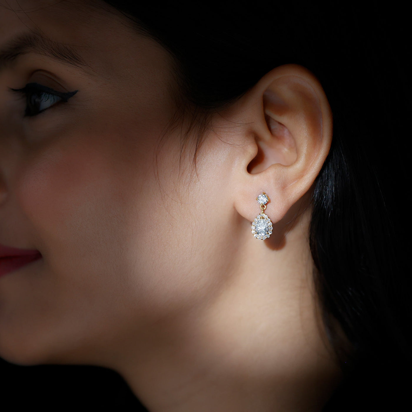 1.5 Carat Moissanite Bridal Dangle Earrings in Prong Setting Rosec Jewels