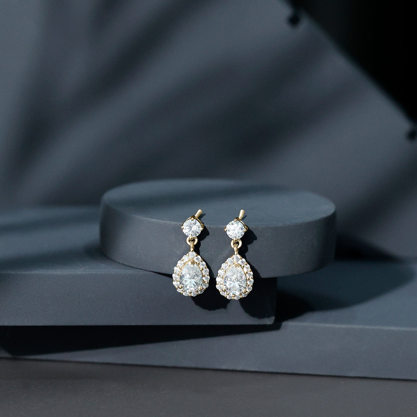 1.5 Carat Moissanite Bridal Dangle Earrings in Prong Setting Rosec Jewels