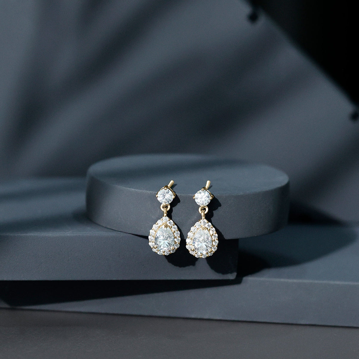 1.5 Carat Moissanite Bridal Dangle Earrings in Prong Setting Rosec Jewels