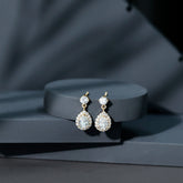 1.5 Carat Moissanite Bridal Dangle Earrings in Prong Setting Rosec Jewels