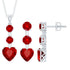 Certified Lab Grown Ruby Heart Necklace and Earrings Set With Diamond Rosec Jewels