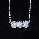 Certified Lab Grown Diamond 3 Stone Necklace For Her Rosec Jewels