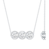 Certified Lab Grown Diamond 3 Stone Necklace For Her Rosec Jewels