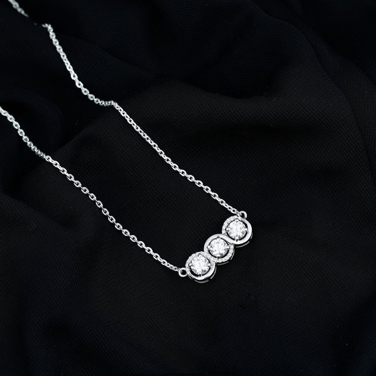 Certified Lab Grown Diamond 3 Stone Necklace For Her Rosec Jewels