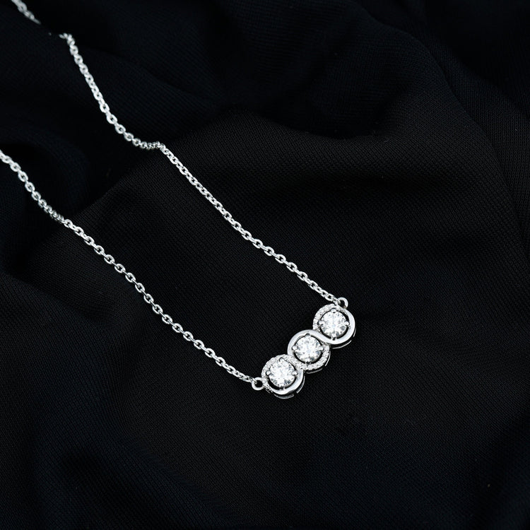 Certified Lab Grown Diamond 3 Stone Necklace For Her Rosec Jewels