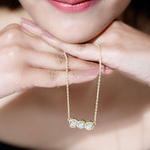 Certified Lab Grown Diamond 3 Stone Necklace For Her Rosec Jewels