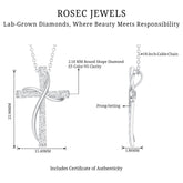 Pave Set Lab Grown Diamond Double Cross Necklace Rosec Jewels