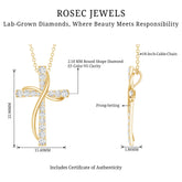 Pave Set Lab Grown Diamond Double Cross Necklace Rosec Jewels
