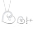 Modern Heart Necklace and Earrings Set with Certified Moissanite Rosec Jewels