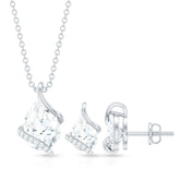 Pear and Round Shape Moissanite Teardrop Jewelry Set for Women Rosec Jewels