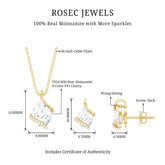 Pear and Round Shape Moissanite Teardrop Jewelry Set for Women Rosec Jewels