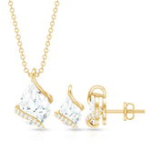 Pear and Round Shape Moissanite Teardrop Jewelry Set for Women Rosec Jewels