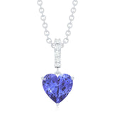 0.9 Carat Solitaire Tanzanite Heart Necklace with Diamond Bail Rosec Jewels