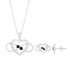Natural Garnet Heart Infinity Necklace and Earrings Set Rosec Jewels