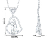 Certified Moissanite Heart Drop Pendant for Women Rosec Jewels