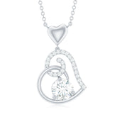 Certified Moissanite Heart Drop Pendant for Women Rosec Jewels