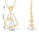 Certified Moissanite Heart Drop Pendant for Women Rosec Jewels