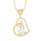 Certified Moissanite Heart Drop Pendant for Women Rosec Jewels