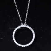 Certified Moissanite Eternity Necklace with Chain Rosec Jewels