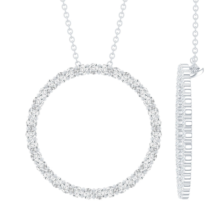 Certified Moissanite Eternity Necklace with Chain Rosec Jewels