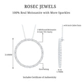 Certified Moissanite Eternity Necklace with Chain Rosec Jewels