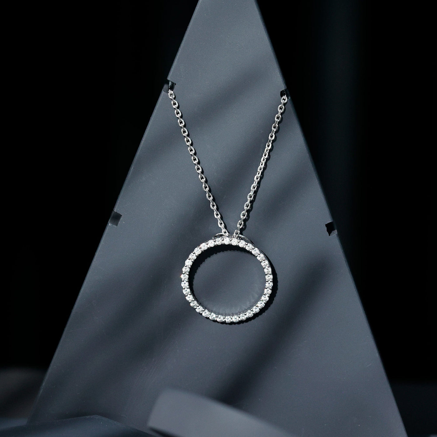 Certified Moissanite Eternity Necklace with Chain Rosec Jewels