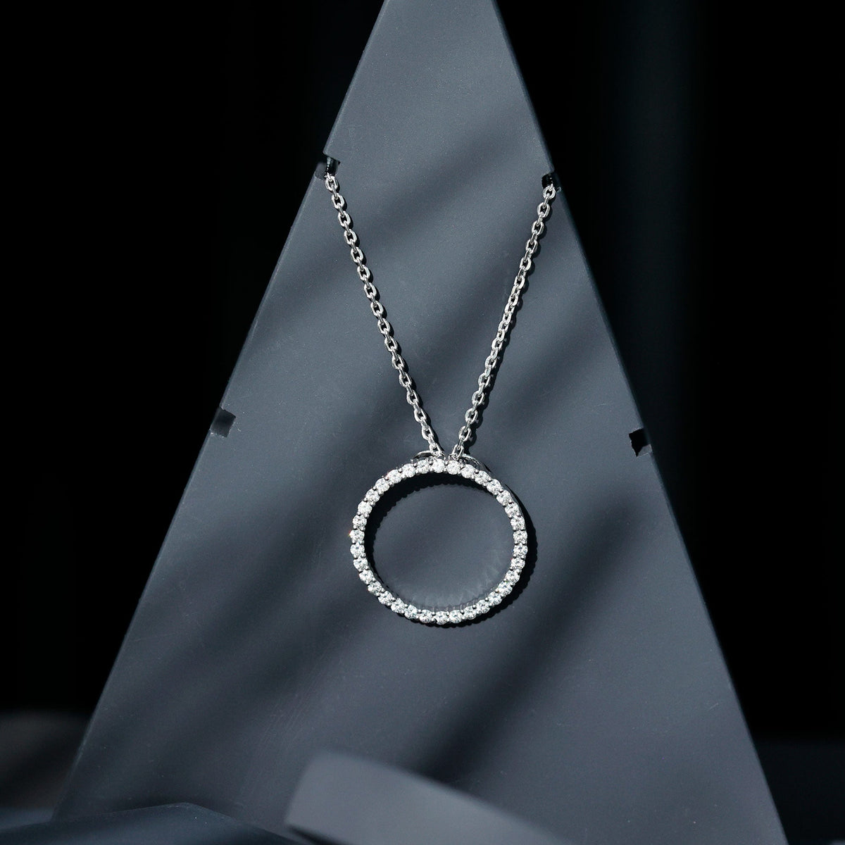 Certified Moissanite Eternity Necklace with Chain Rosec Jewels