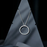 Certified Moissanite Eternity Necklace with Chain Rosec Jewels