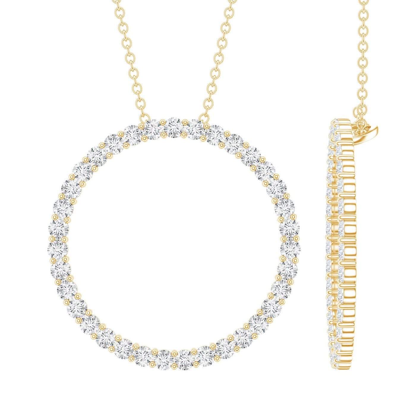 Certified Moissanite Eternity Necklace with Chain Rosec Jewels