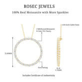 Certified Moissanite Eternity Necklace with Chain Rosec Jewels