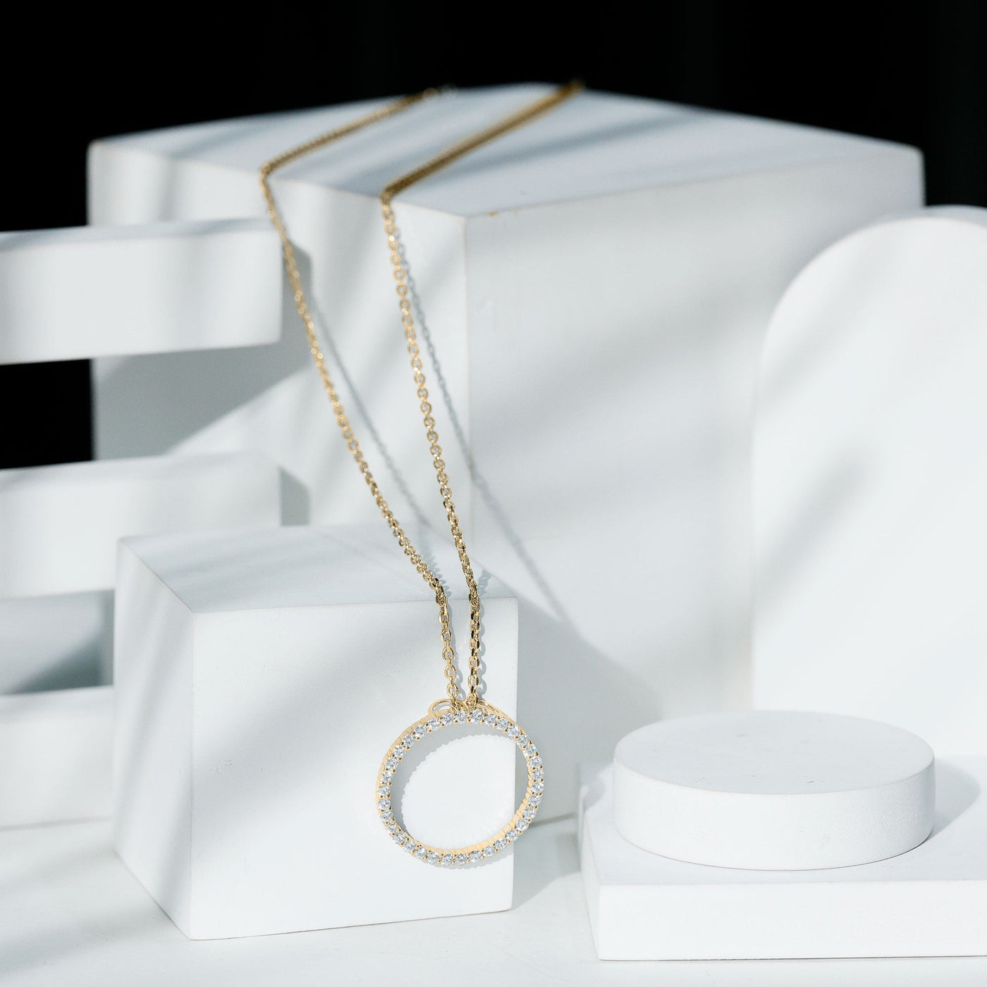 Certified Moissanite Eternity Necklace with Chain Rosec Jewels