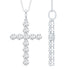 Certified Round Moissanite Cross Pendant Necklace Rosec Jewels