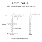 Certified Round Moissanite Cross Pendant Necklace Rosec Jewels
