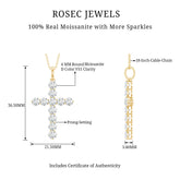 Certified Round Moissanite Cross Pendant Necklace Rosec Jewels