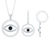 Black Onyx Evil Eye Necklace and Earrings Set with Certificate Rosec Jewels