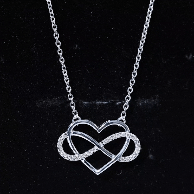 Certified Moissanite Infinity Heart Necklace Rosec Jewels