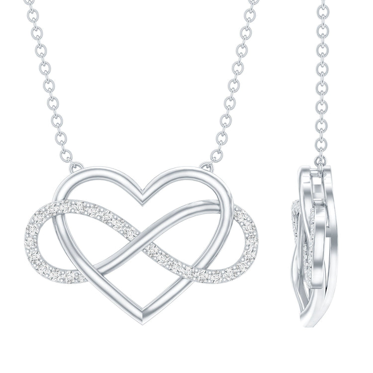 Certified Moissanite Infinity Heart Necklace Rosec Jewels
