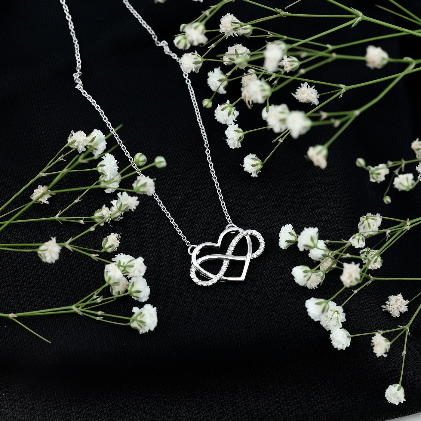 Certified Moissanite Infinity Heart Necklace Rosec Jewels